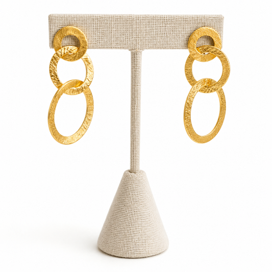 Golden Hoop Earrings- 18k Gold Plated Over 925 Sterling Silver