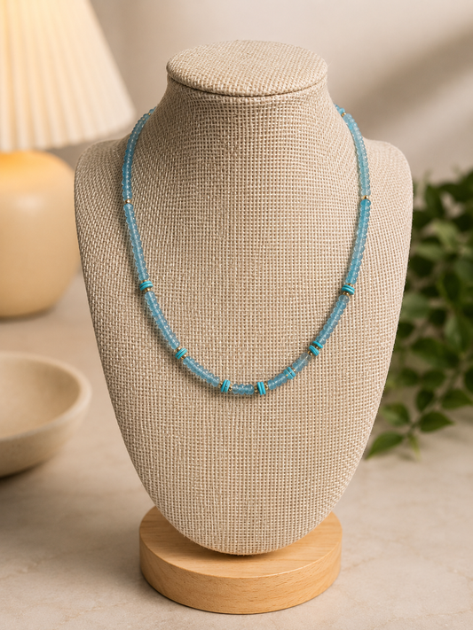 Arizona Turquoise and Aquamarine Gold Filled Necklace
