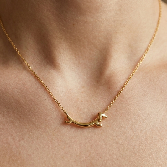 Dachshund Necklace- 925 Sterling Silver 18k Gold Plated