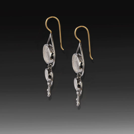 Artisan Black Rutilated Quartz Drip Earrings