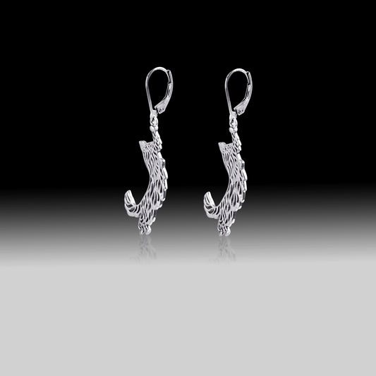 Dangling Cat Earrings- 925 Sterling Silver