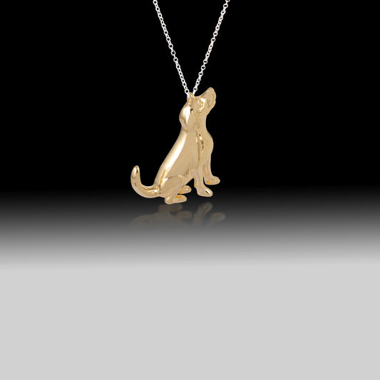 Howling Dog Necklace- Sterling Silver 18k Gold Plated
