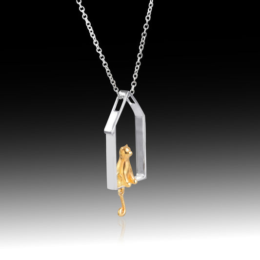 Purring Perch- Sterling Silver Pendant