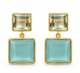 Aqua Chalcedony and Lemon Topaz Earrings- 18k Gold Plated on 925 Sterling Silver