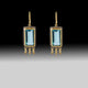 Artisan Blue Topaz Emerald-Cut Earrings 18k Gold Plated & Black Rhodium