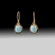 Artisan Larimar Teardrop Earrings 18k Brushed Gold & Black Rhodium over 925 Silver
