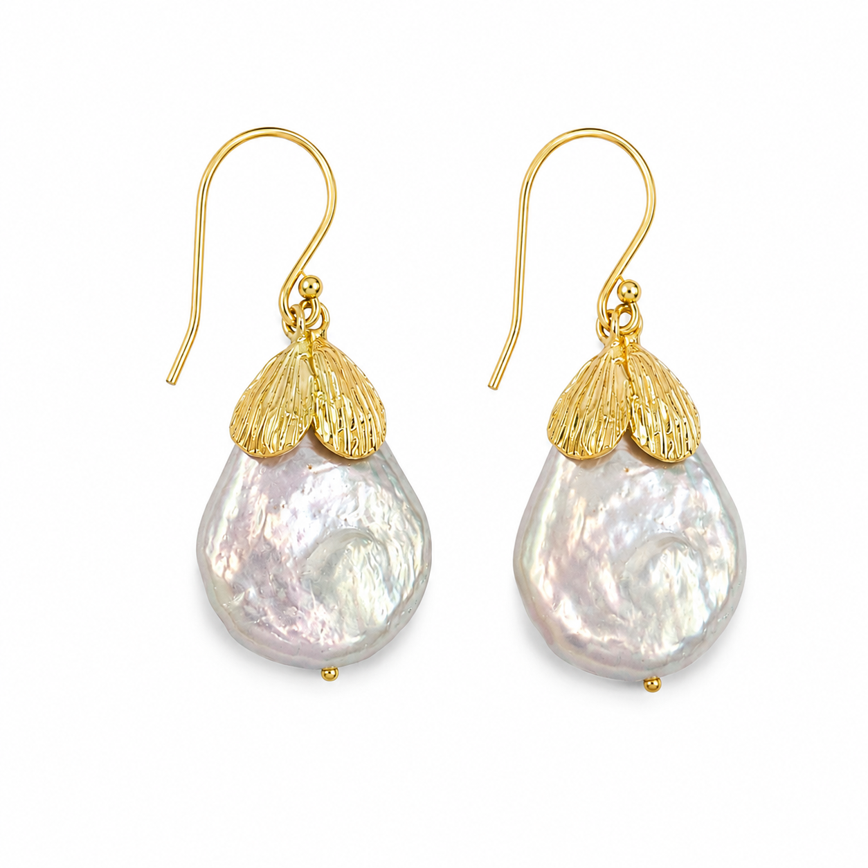 Freshwater Pearl Earrings – 18k Gold Plated on 925 Sterling Silver