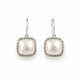 Mother of Pearl Cushion Drop Earrings on 925 Sterling Silver