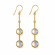 Ethiopian Opal & White Topaz Earrings – 18k Gold Plated on 925 Sterling Silver