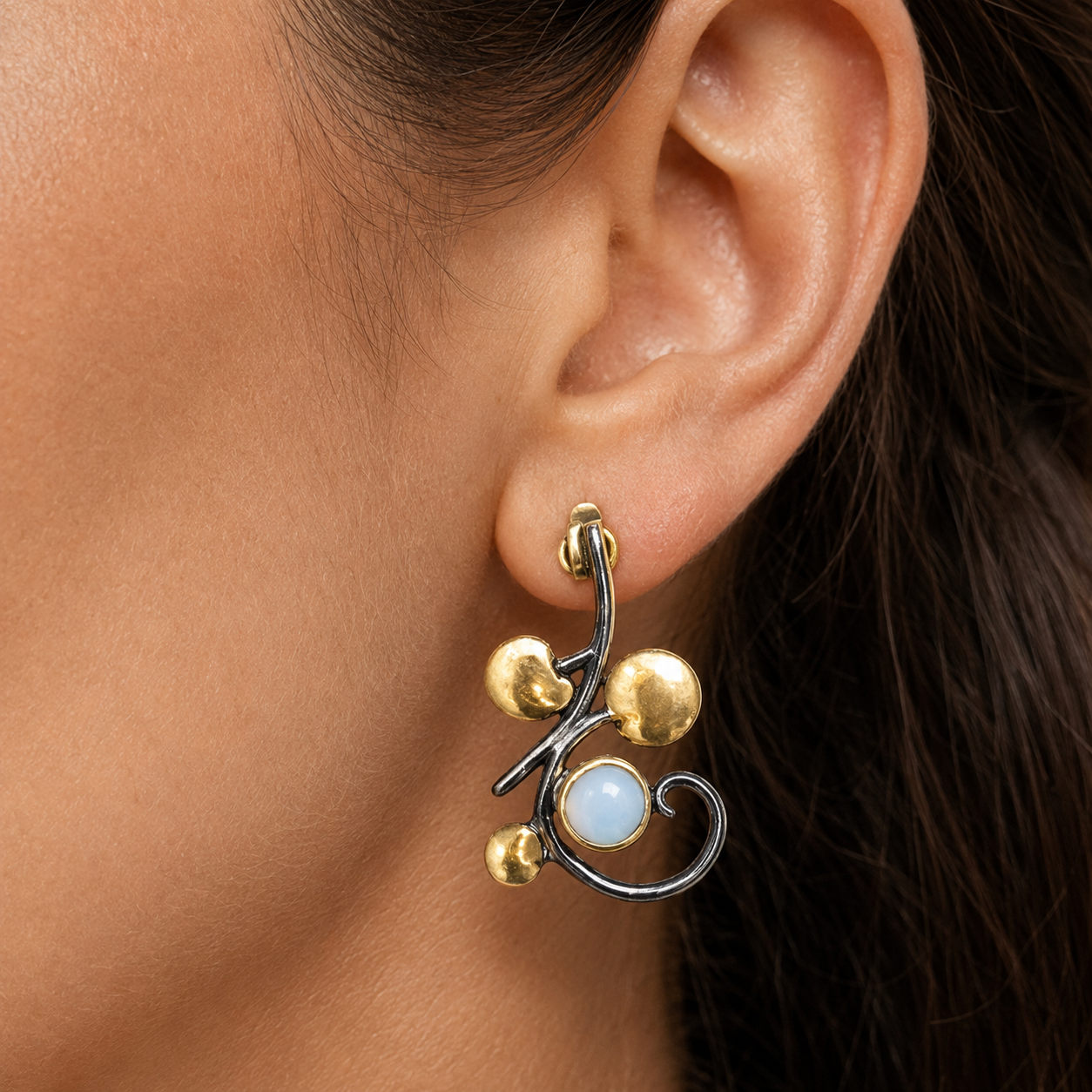 Freshwater Pearl Botanical Earrings in 18K Gold-Plated Sterling Silver