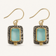 Aqua Chalcedony 18K Gold-Plated 925 Sterling Silver Rectangle Drop Earrings
