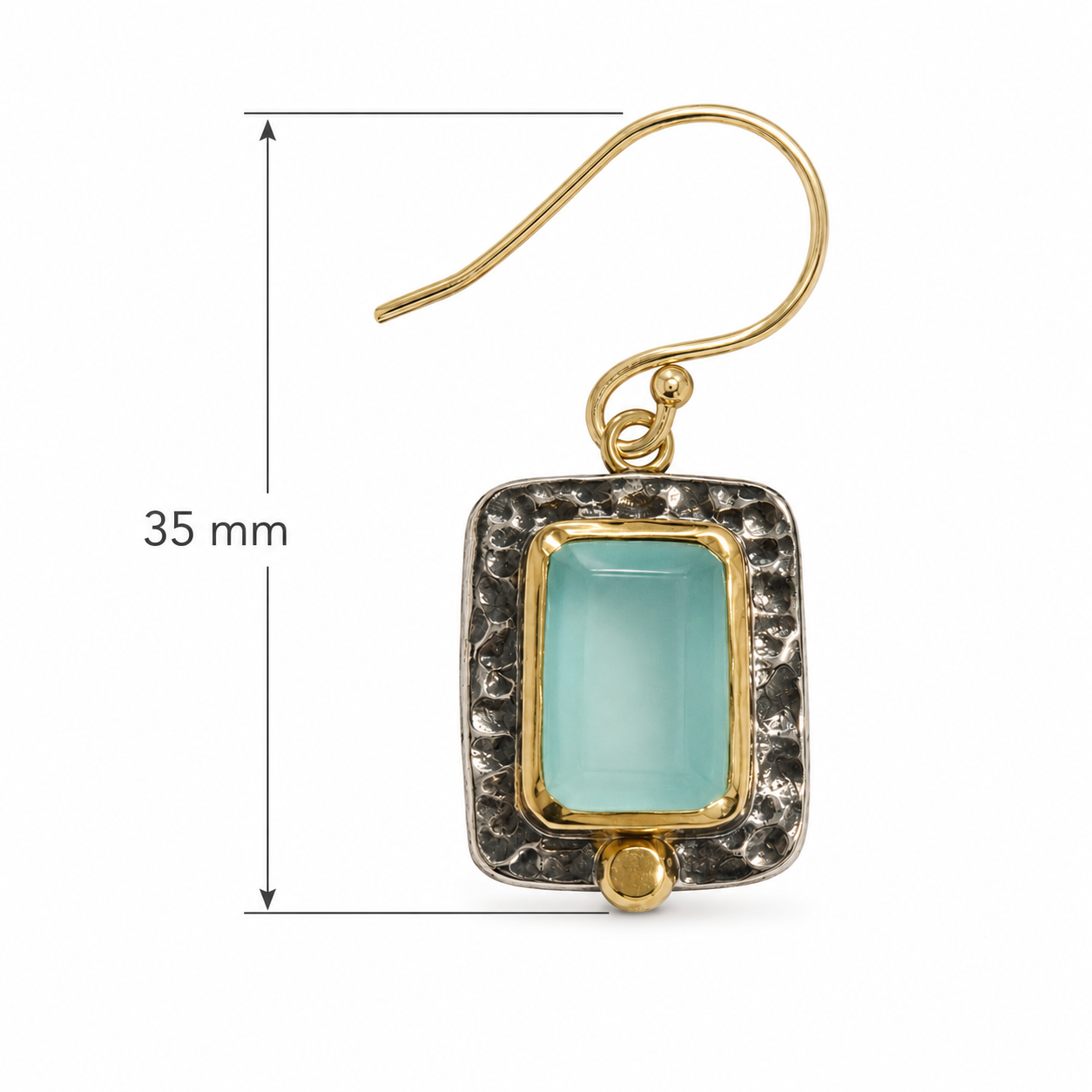 Aqua Chalcedony 18K Gold-Plated 925 Sterling Silver Rectangle Drop Earrings
