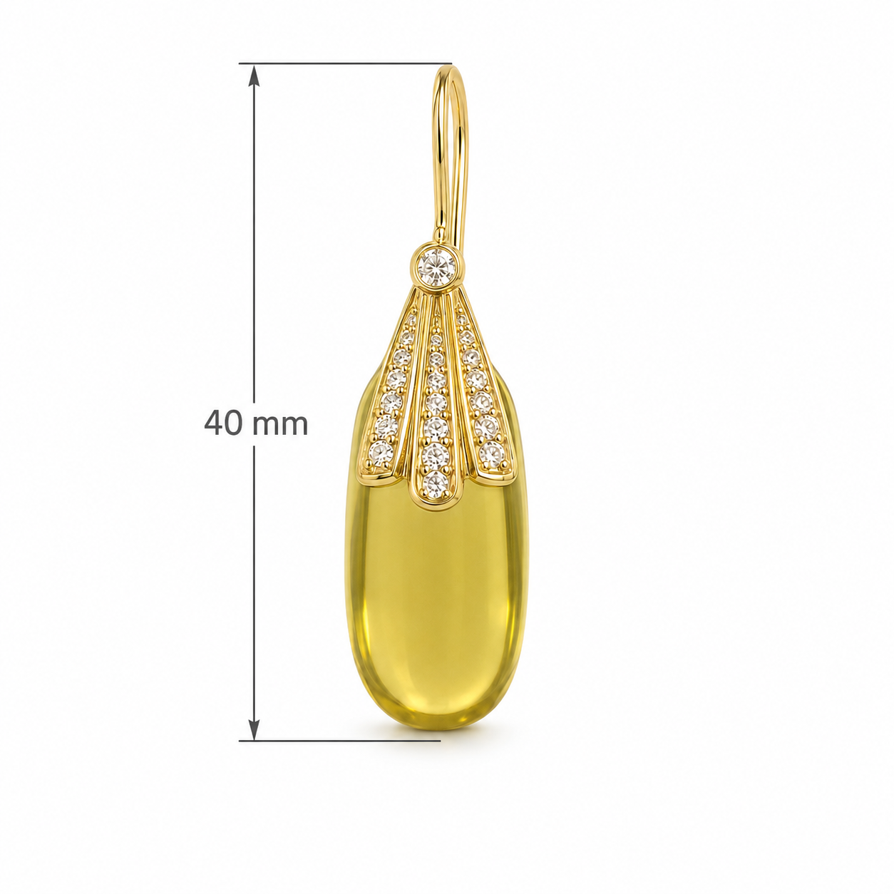 Lemon Quartz & White Topaz 18K Gold-Plated 925 Sterling Silver Drop Earrings