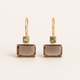 Smoky Topaz & Peridot Drop Earrings – 18K Gold-Plated 925 Sterling Silver
