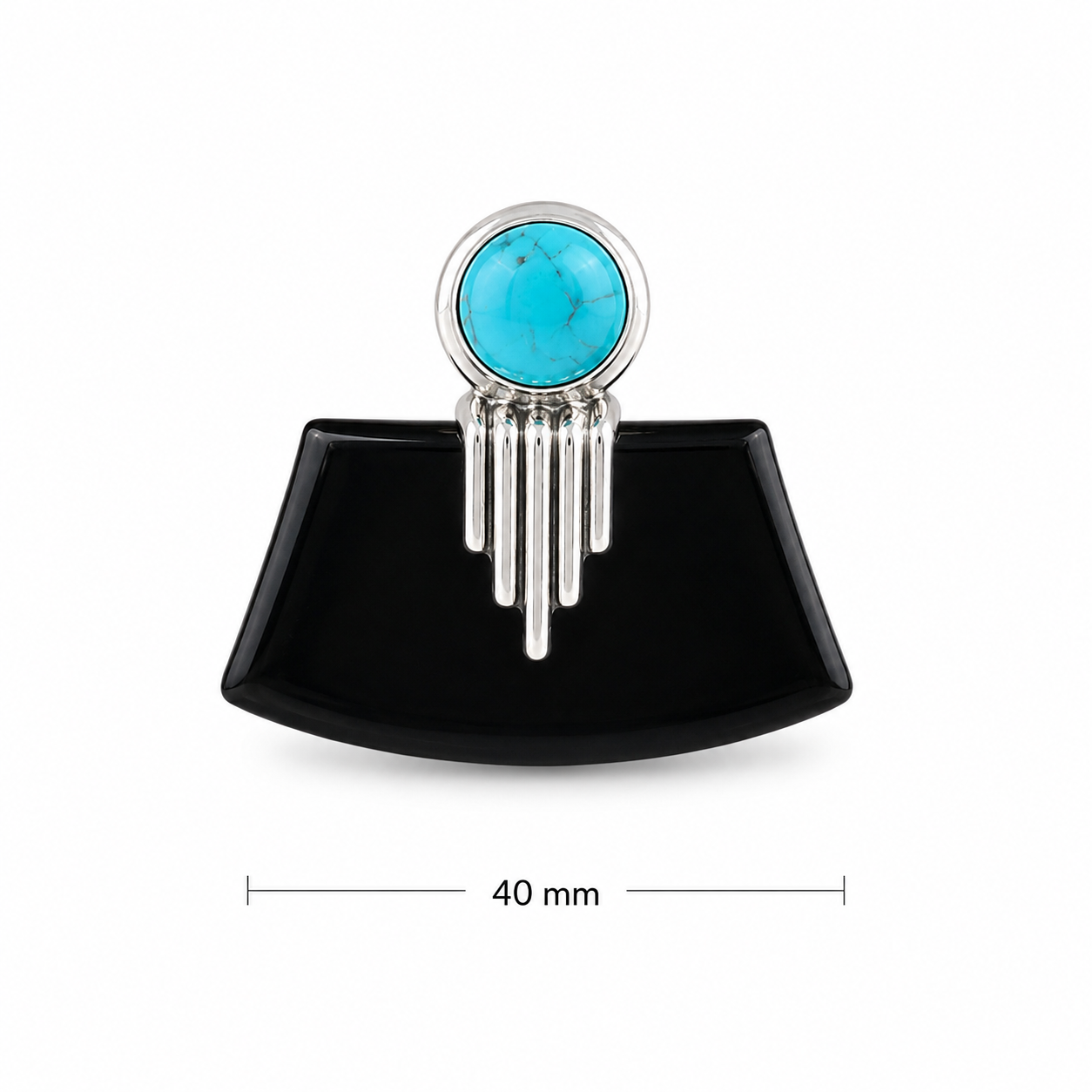 Black Onyx and Arizona Turquoise Post Earrings- 925 Sterling Silver