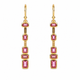 Pink Tourmaline Drop Earrings- 18k Gold Plated on 925 Sterling Silver