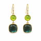 Labradorite and Peridot Earrings-18k Gold Plated Over 925 Sterling Silver