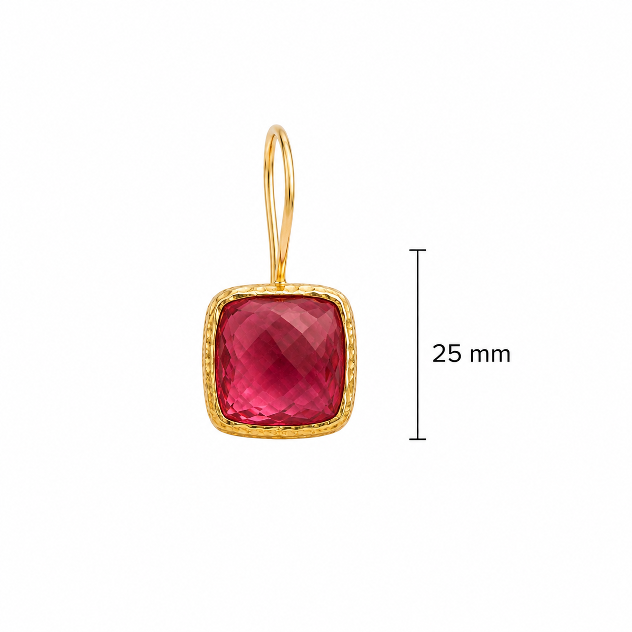 Pink Tourmaline Earrings – 18k Gold Plated Over 925 Sterling Silver
