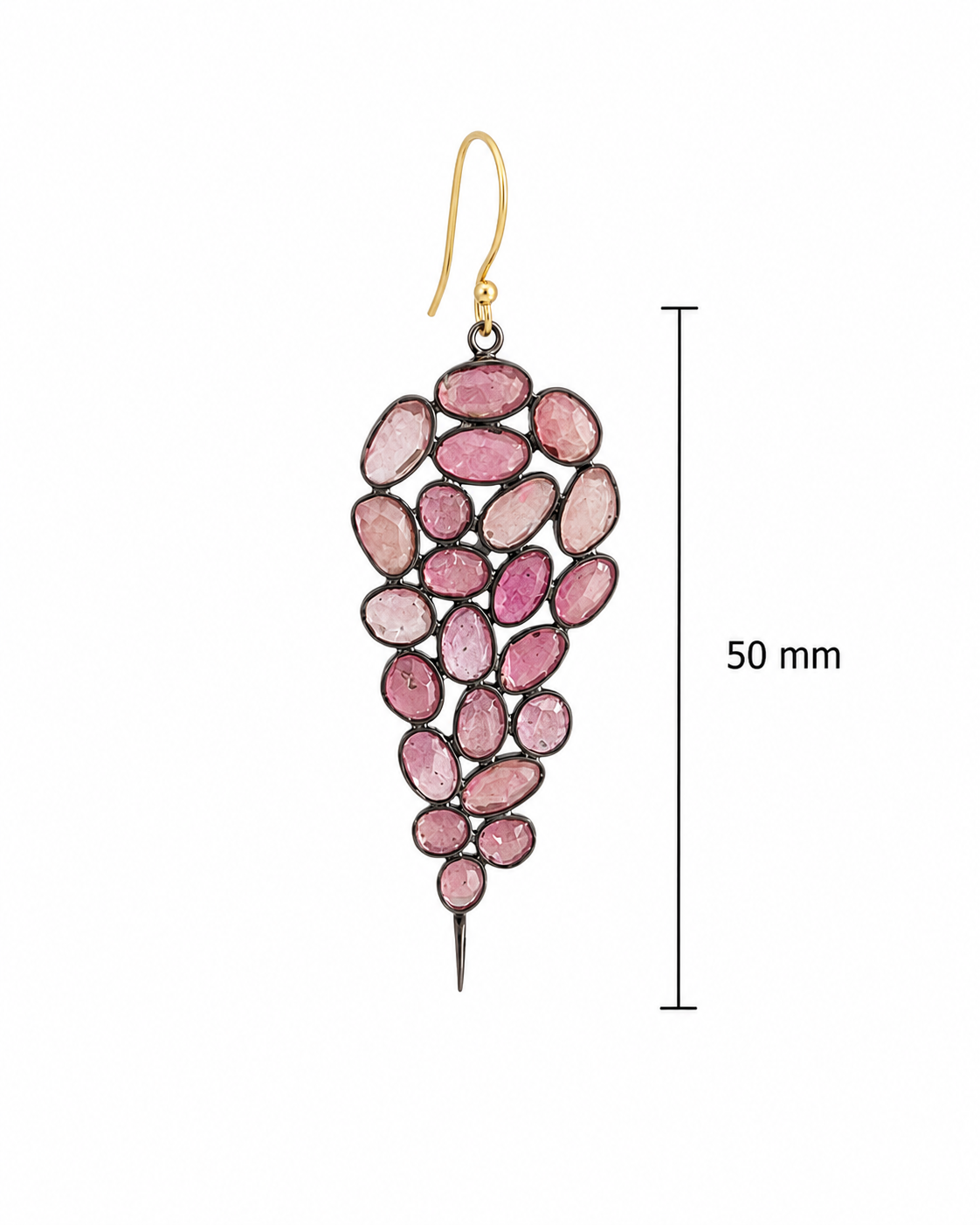 Pink Tourmaline Cascade Earrings – 18k Gold Plated Over 925 Sterling Silver