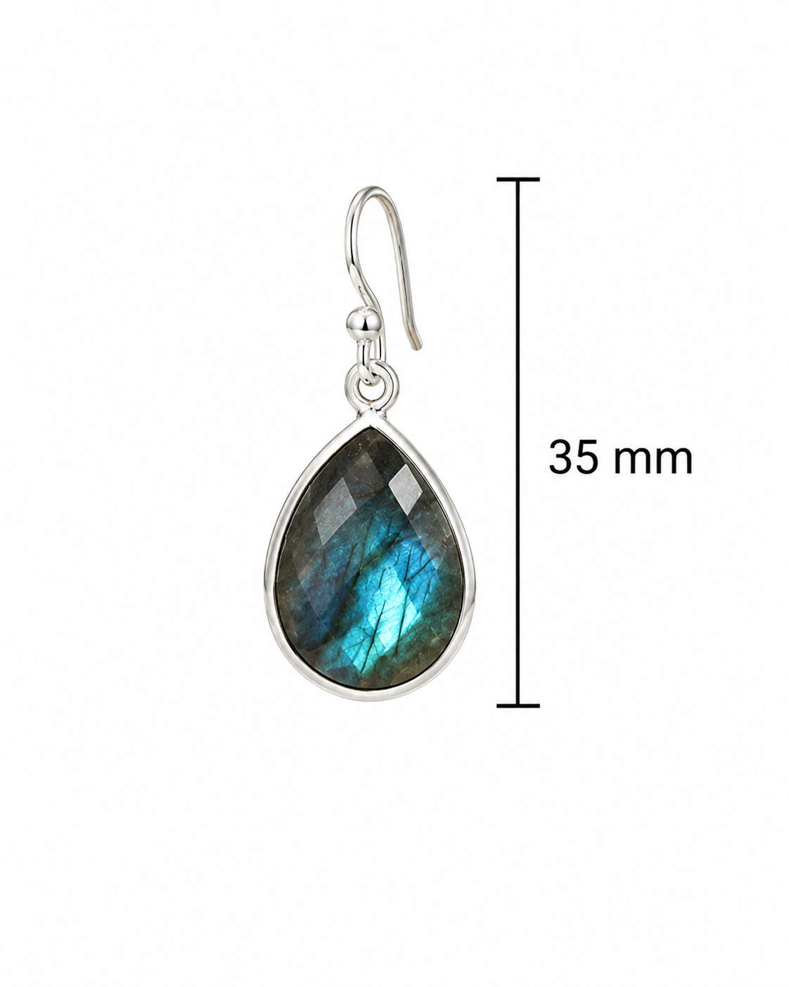 Labradorite Teardrop Earrings- 925 Sterling Silver