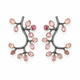 Pink Tourmaline Branch Earrings – Black Rhodium & 18k Gold Plated Over 925 Sterling Silver