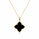 Black Onyx Clover Necklace – 18K Gold Plated on 925 Sterling Silver