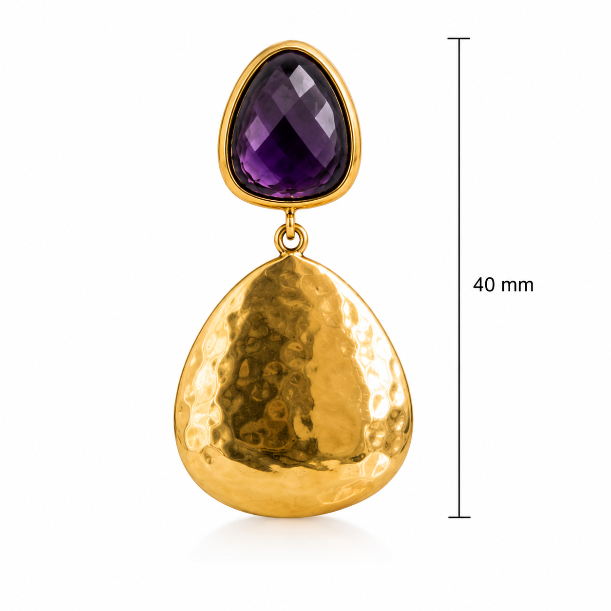 Amethyst Earrings- 18k Gold Plated on 925 Sterling Silver