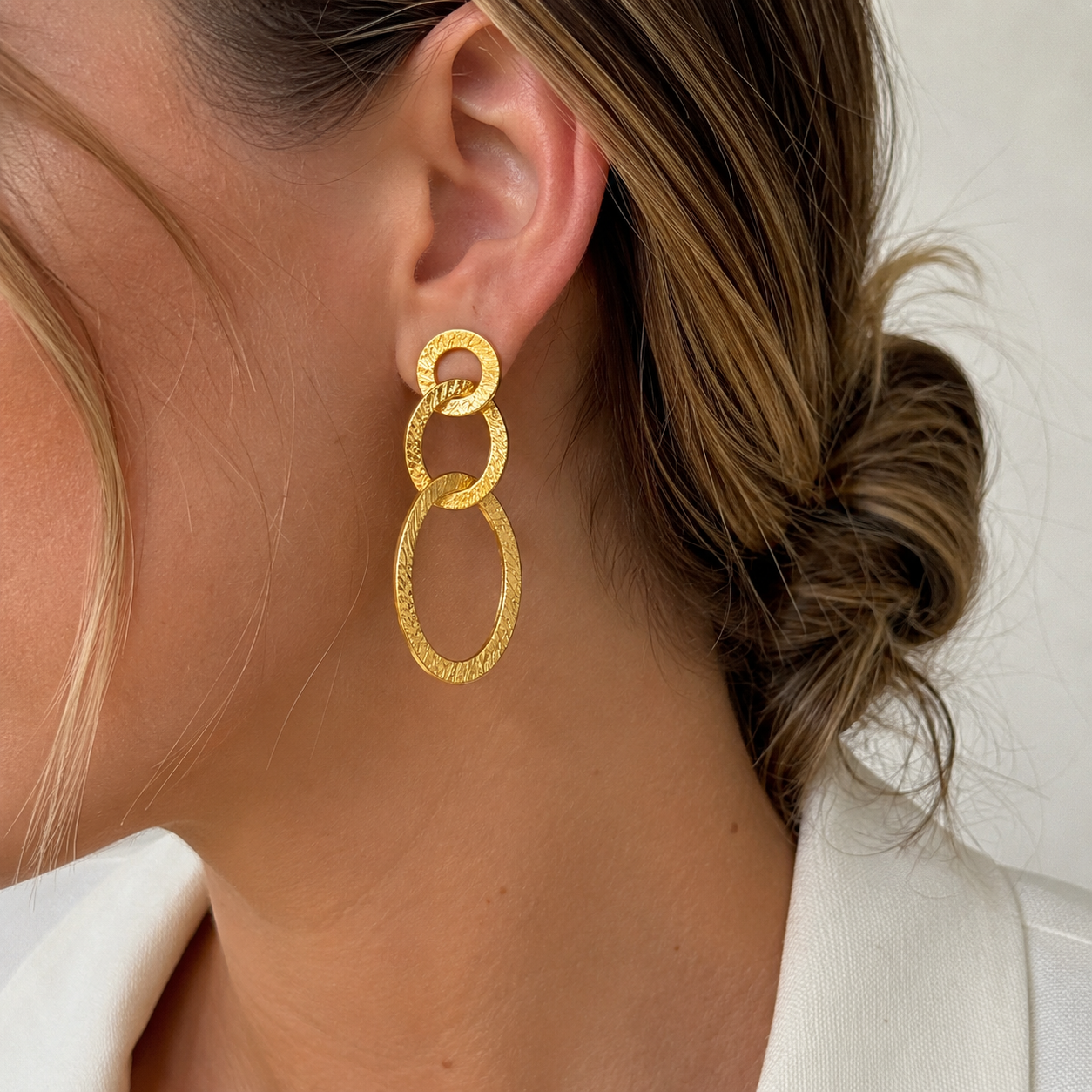 Golden Hoop Earrings- 18k Gold Plated Over 925 Sterling Silver