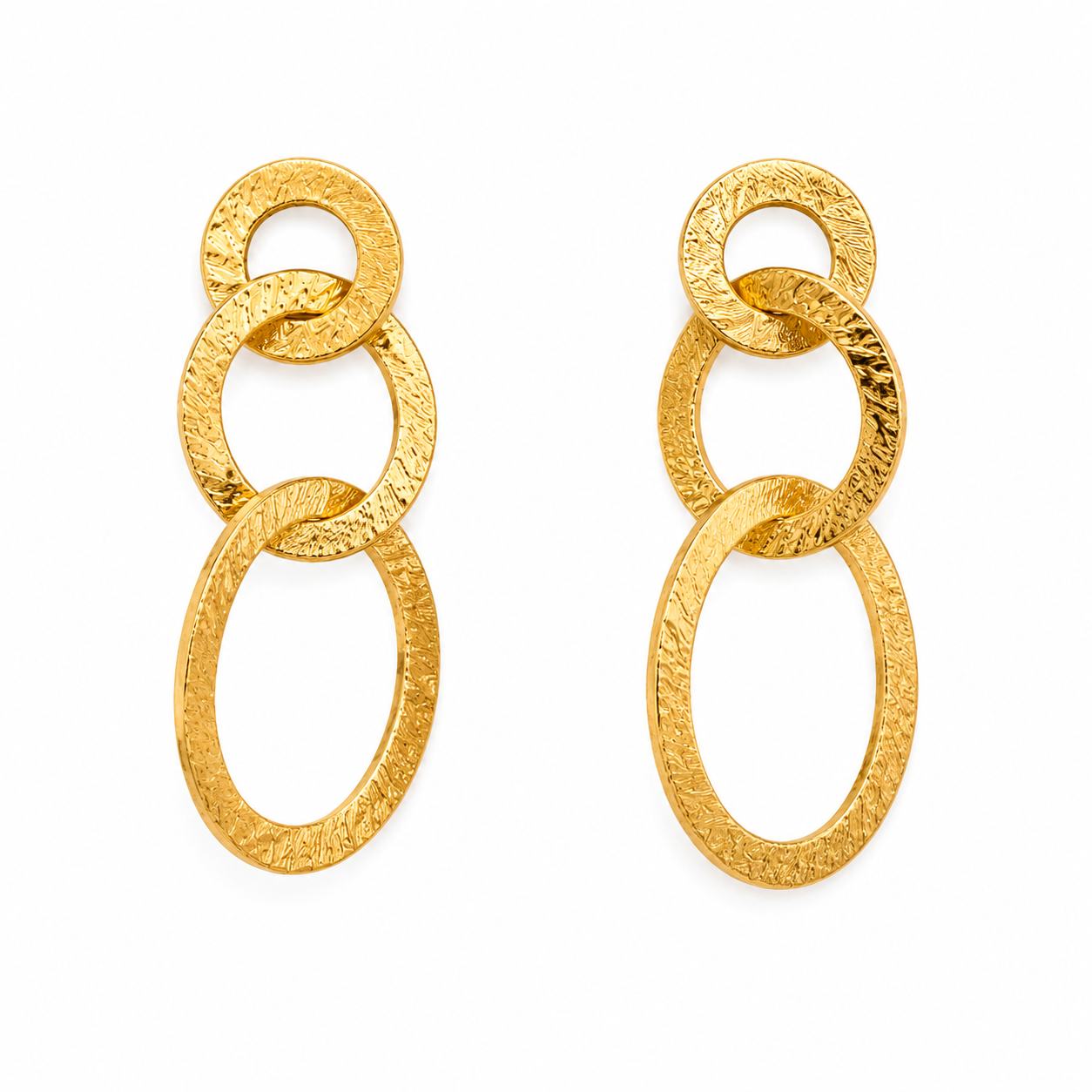 Golden Hoop Earrings- 18k Gold Plated Over 925 Sterling Silver