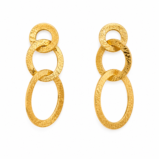 Golden Hoop Earrings- 18k Gold Plated Over 925 Sterling Silver