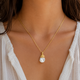 Freshwater Pearl Necklace- 18k Gold Plated Over 925 Sterling Silver