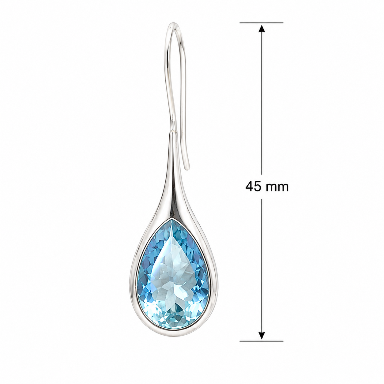 Blue Topaz Drop Earrings on 925 Sterling Silver