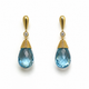 Blue Topaz and White Topaz Earrings- 18k Gold Plated Over 925 Sterling Silver
