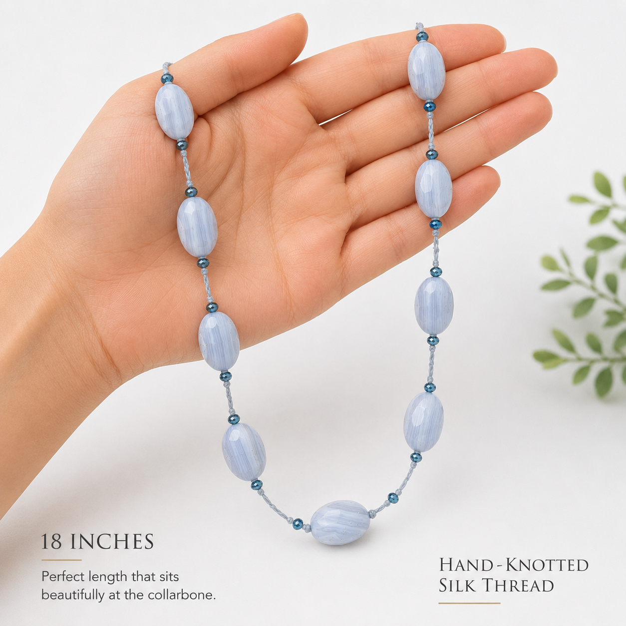 Denim Opal & Blue Topaz Silk Threaded Necklace