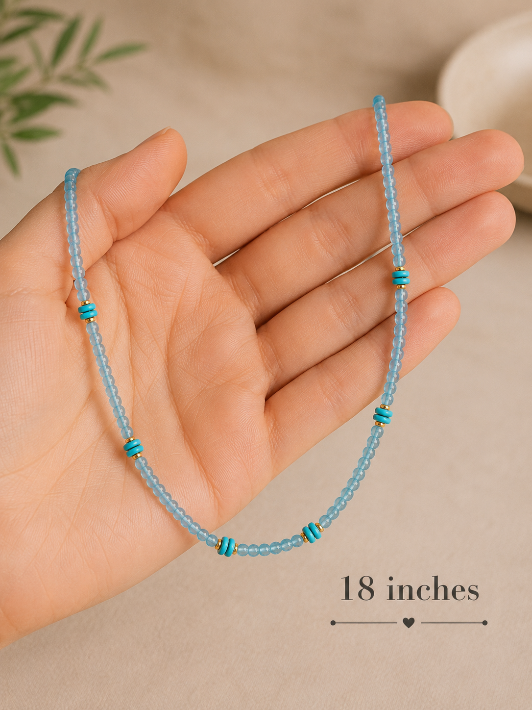 Arizona Turquoise and Aquamarine Gold Filled Necklace