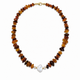Amber, Baroque Pearls, and Rainbow Moonstone Necklace- Gold Filled Accents