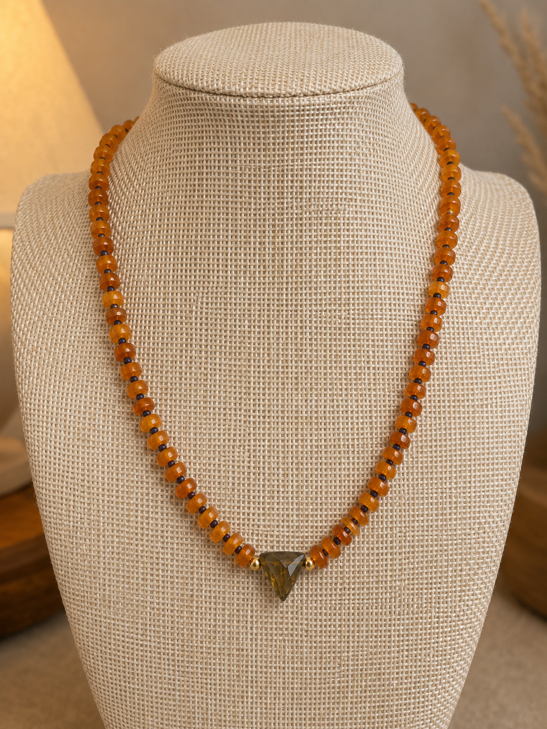 Carnelian, Labradorite, and Lapis Necklace-Gold Filled Accents