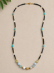Hematite, Aquamarine, Arizona Turquoise & Rainbow Moonstone Necklace