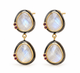 Moonstone Double Drop Earrings – Black Rhodium & 18K Gold Plated 925 Sterling Silver