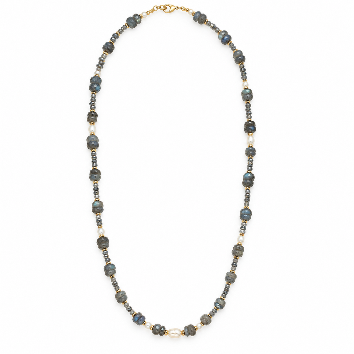 Labradorite & Freshwater Pearl Gold-Filled Necklace