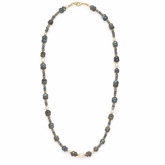 Labradorite & Freshwater Pearl Gold-Filled Necklace