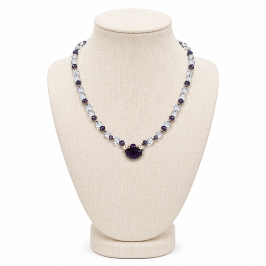 Indigo Twilight Iolite & Amethyst Necklace – 18 Inches