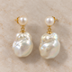 Freshwater Pearl & Baroque Pearl Drop Earrings – 18K Gold Plated on 925 Sterling Silver