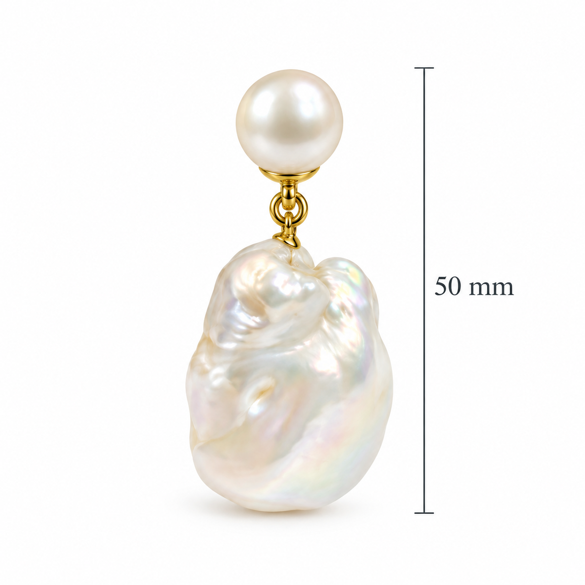 Freshwater Pearl & Baroque Pearl Drop Earrings – 18K Gold Plated on 925 Sterling Silver