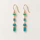 Arizona Turquoise Column Drop Earrings – 18K Gold Plated on 925 Sterling Silver