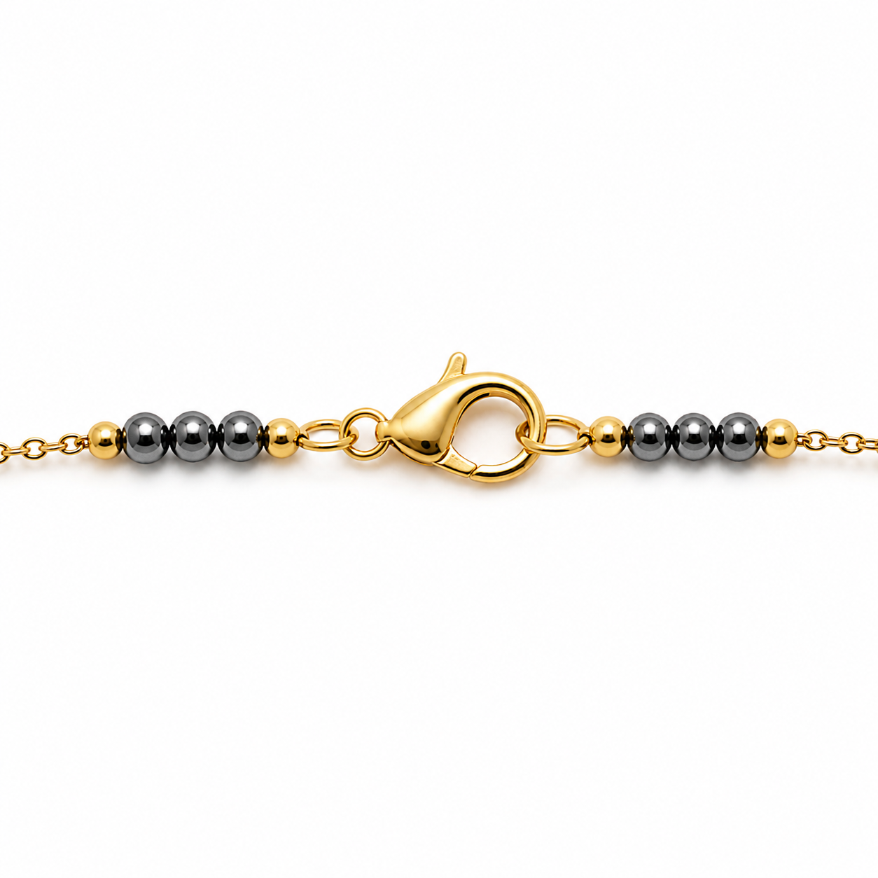 Black Onyx and Hematite Necklace- Gold Filled Necklace 26 inches