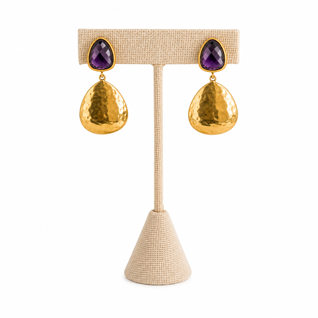 Amethyst Earrings- 18k Gold Plated on 925 Sterling Silver