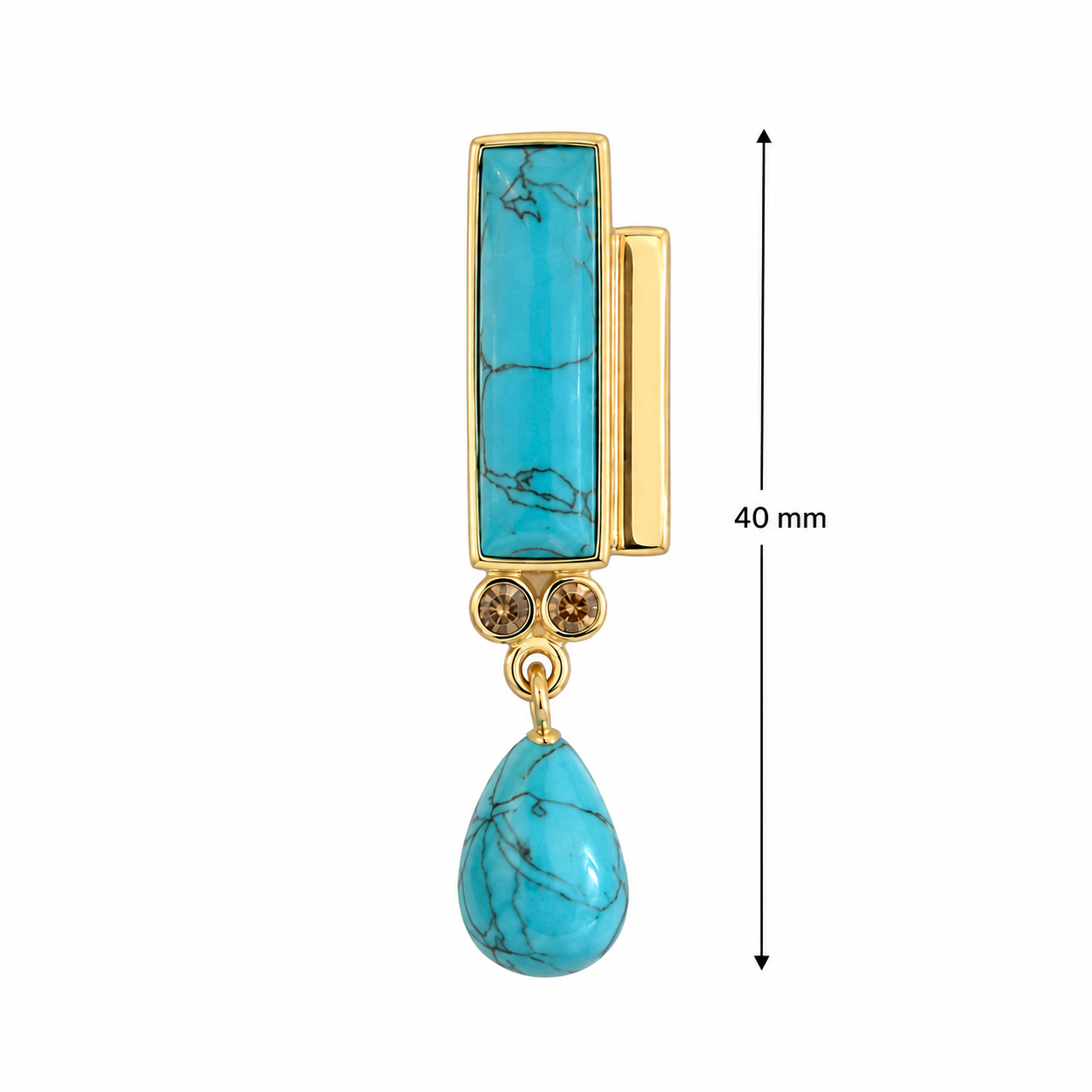 Arizona Turquoise Earrings- 18k Gold Plated on 925 Sterling Silver