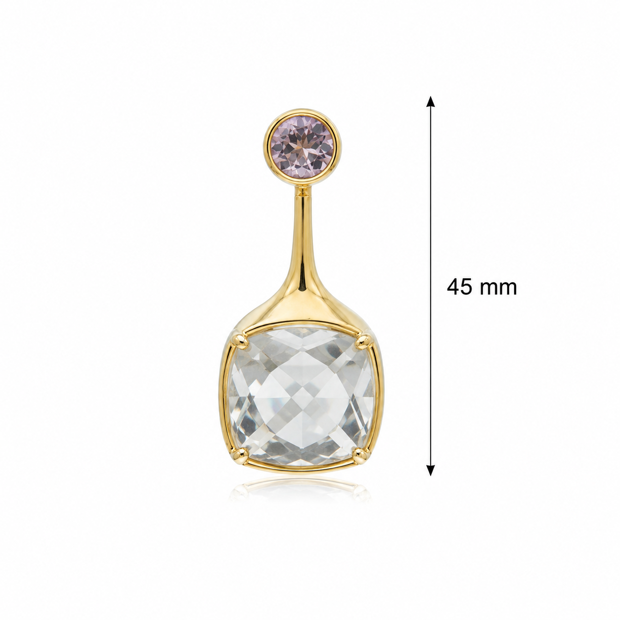 Green amethyst and Purple Amethyst Earrings- 18k Gold Plated on 925 Sterling Silver