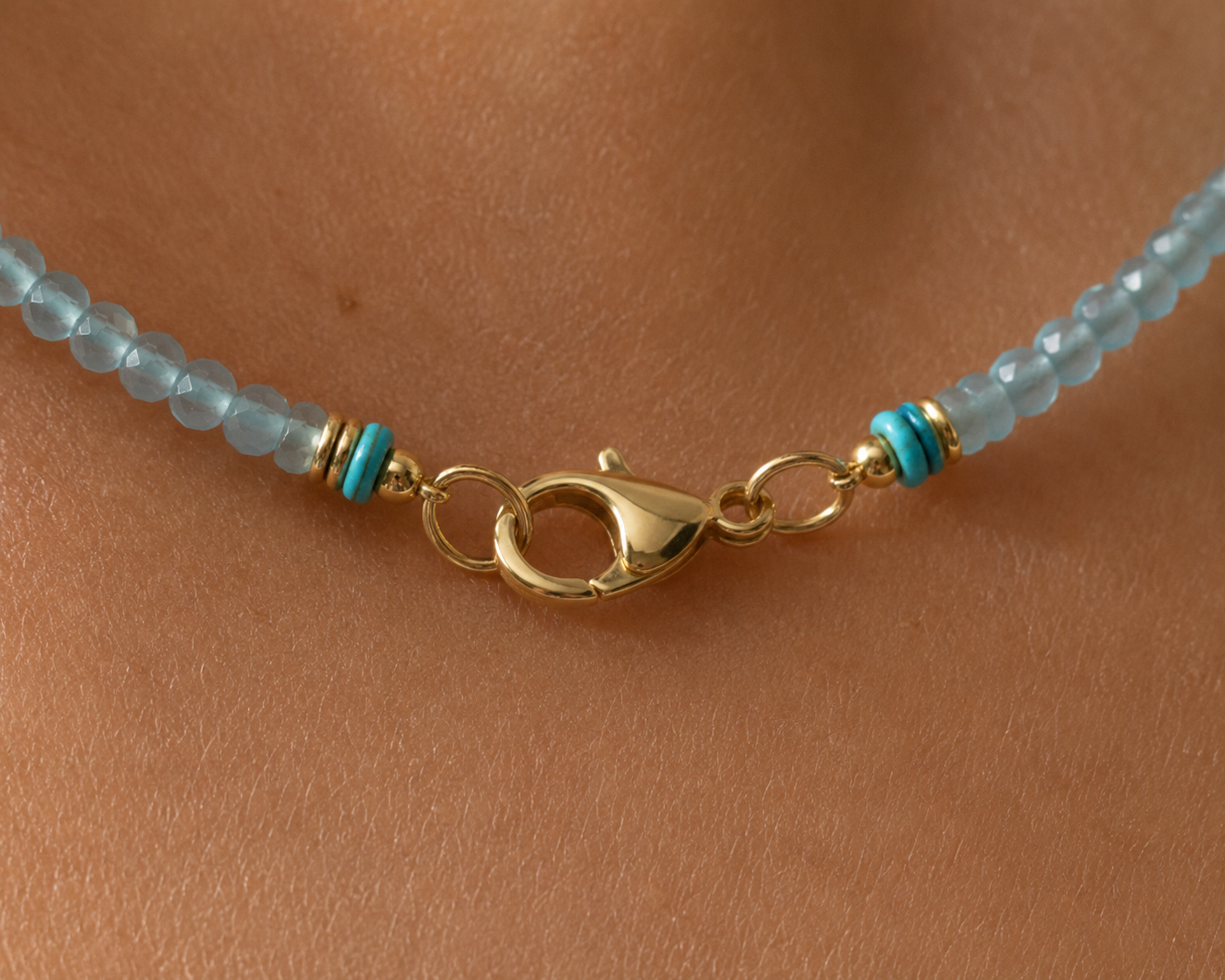 Arizona Turquoise and Aquamarine Gold Filled Necklace